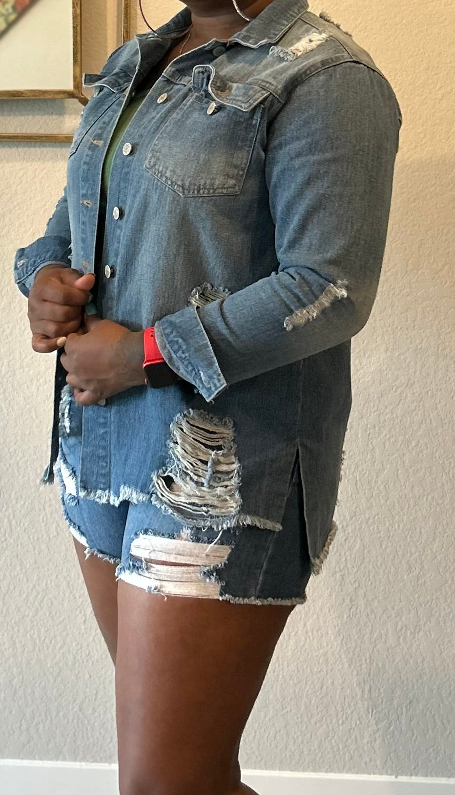 Flirty Frayed Denim Shirt