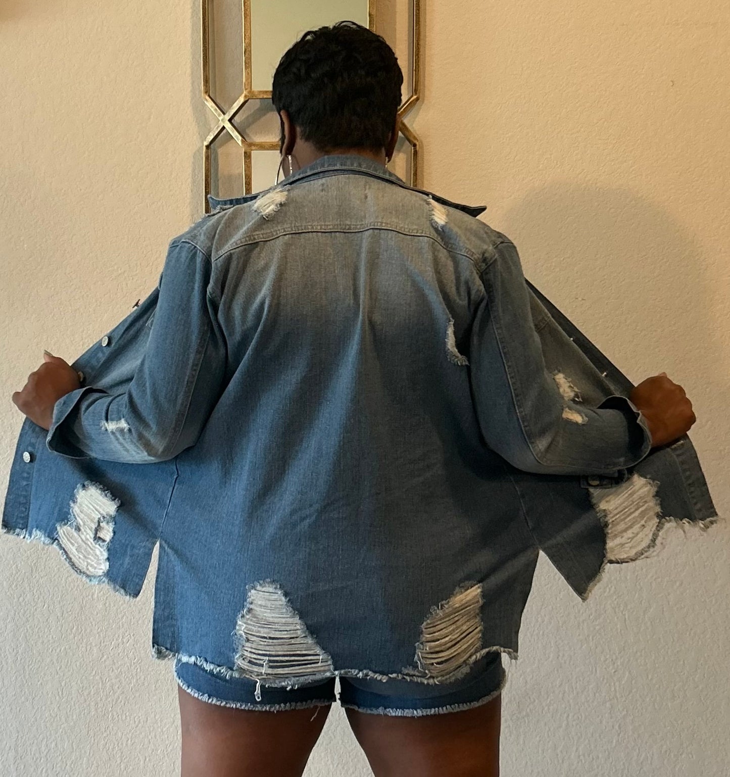 Flirty Frayed Denim Shirt